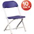 Carnegy Avenue Blue Kids Plastic Folding Chairs (Set of 10)