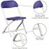 Carnegy Avenue Blue Kids Plastic Folding Chairs (Set of 10)