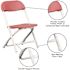 Carnegy Avenue Burgundy Kids Plastic Folding Chairs (Set of 10)