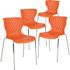 Carnegy Avenue Plastic Stackable Chair in Orange (Set of 4)