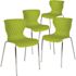 Carnegy Avenue Plastic Stackable Chair in Green (Set of 4)