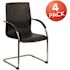 Carnegy Avenue Black Vinyl Side Chairs (Set of 4)