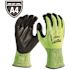 Milwaukee Medium High Visibility Level 4 Cut Resistant Polyurethane Dipped Work Gloves