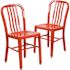 Carnegy Avenue Metal Outdoor Dining Chair in Red (Set of 2)