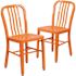 Carnegy Avenue Metal Outdoor Dining Chair in Orange (Set of 2)