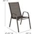 Carnegy Avenue Brazos 21.25 in. 5-Person Black Metal Frame Outdoor Stack Chair with Flex Comfort Material and Metal Frame
