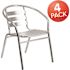 Carnegy Avenue Stackable Metal Outdoor Dining Chair in Aluminum (Set of 4)