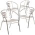 Carnegy Avenue Stackable Metal Outdoor Dining Chair in Aluminum (Set of 4)