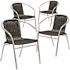 Carnegy Avenue Stackable Metal Outdoor Dining Chair in Aluminum and Black (Set of 4)