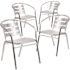Carnegy Avenue Stackable Metal Outdoor Dining Chair in Aluminum (Set of 4)
