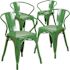 Carnegy Avenue Stackable Metal Outdoor Dining Chair in Green (Set of 4)