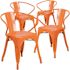 Carnegy Avenue Stackable Metal Outdoor Dining Chair in Orange (Set of 4)