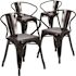 Carnegy Avenue Stackable Metal Outdoor Dining Chair in Black (Set of 4)