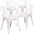 Carnegy Avenue Stackable Metal Outdoor Dining Chair in White (Set of 4)