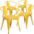 Carnegy Avenue Stackable Metal Outdoor Dining Chair in Yellow (Set of 4)