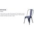 Carnegy Avenue Stackable Metal Outdoor Dining Chair in Antique Blue (Set of 4)