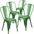 Carnegy Avenue Stackable Metal Outdoor Dining Chair in Green (Set of 4)