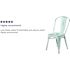Carnegy Avenue Stackable Metal Outdoor Dining Chair in Green-Blue (Set of 4)