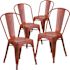 Carnegy Avenue Stackable Metal Outdoor Dining Chair in Kelly Red (Set of 4)
