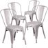 Carnegy Avenue Stackable Metal Outdoor Dining Chair in Silver (Set of 4)