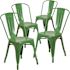 Carnegy Avenue Stackable Metal Outdoor Dining Chair in Green (Set of 4)