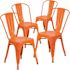 Carnegy Avenue Stackable Metal Outdoor Dining Chair in Orange (Set of 4)