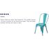 Carnegy Avenue Stackable Metal Outdoor Dining Chair in Crystal Teal-Blue (Set of 4)