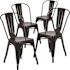 Carnegy Avenue Stackable Metal Outdoor Dining Chair in Black (Set of 4)