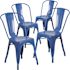 Carnegy Avenue Stackable Metal Outdoor Dining Chair in Blue (Set of 4)