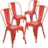 Carnegy Avenue Stackable Metal Outdoor Dining Chair in Red (Set of 4)