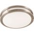 14.125 in. 1-Light Satin Nickel Fluorescent Flush Mount