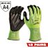 Milwaukee X-Large High Visibility Level 4 Cut Resistant Polyurethane Dipped Work Gloves (12-Pack)