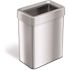 HLS COMMERCIAL 18 Gal. Rectangular Open Top Stainless Steel Trash Can with Odor Filters