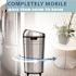 HLS COMMERCIAL 23 Gal. Round Stainless Steel Sensor Trash Can with Wheels and Odor Filters