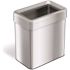 HLS COMMERCIAL 16 Gal. Rectangular Open Top Stainless Steel Trash Can with Odor Filters