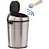 HLS COMMERCIAL 18 Gal. Round Stainless Steel Sensor Trash Can with Wheels and Odor Filters