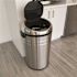 HLS COMMERCIAL 18 Gal. Round Stainless Steel Sensor Trash Can with Wheels and Odor Filters