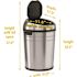 HLS COMMERCIAL 18 Gal. Round Stainless Steel Sensor Trash Can with Wheels and Odor Filters