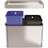HLS COMMERCIAL 5 Gal./20 Liter Stainless Steel Combo Recycle Bin and Trash Can with Color-Coded Removable Plastic Liners