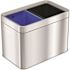 HLS COMMERCIAL 5 Gal./20 Liter Stainless Steel Combo Recycle Bin and Trash Can with Color-Coded Removable Plastic Liners