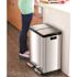 16 Gal. Stainless Steel Combo Step Pedal Recycle Bin and Trash Can with Removable Plastic Liners and Odor Filters