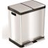 16 Gal. Stainless Steel Combo Step Pedal Recycle Bin and Trash Can with Removable Plastic Liners and Odor Filters