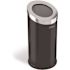 HLS COMMERCIAL 15 Gal. Round Beveled Open Top Stainless Steel Trash Can in Black Powder-Coat