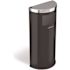 HLS COMMERCIAL 9 Gal. Half-Round Side-Entry Stainless Steel Trash Can in Black Powder-Coated