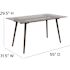 Carnegy Avenue 31.5 in. x 55 in. Walnut/Glass Table