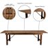 Hercules Series 9 ft. x 40 in. Rustic Solid Pine Folding Dining Table, Rectangular Farmhouse Dining and Event Table