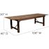 Hercules Series 9 ft. x 40 in. Rustic Solid Pine Folding Dining Table, Rectangular Farmhouse Dining and Event Table