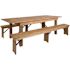Carnegy Avenue Hercules Series 3-Piece Rectangle Wood Antique Rustic Folding Farm Table Set and 2-Bench Set