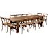 Natural 9 ft. x 40 in. Folding Farmhouse Dining Table with 12 Cross Back Chairs, Rectangular Dining Table and Chairs Set