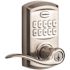 Kwikset SmartCode 917 Satin Nickel Keypad Electronic Single-Cylinder Tustin Door Handle Featuring SmartKey Security